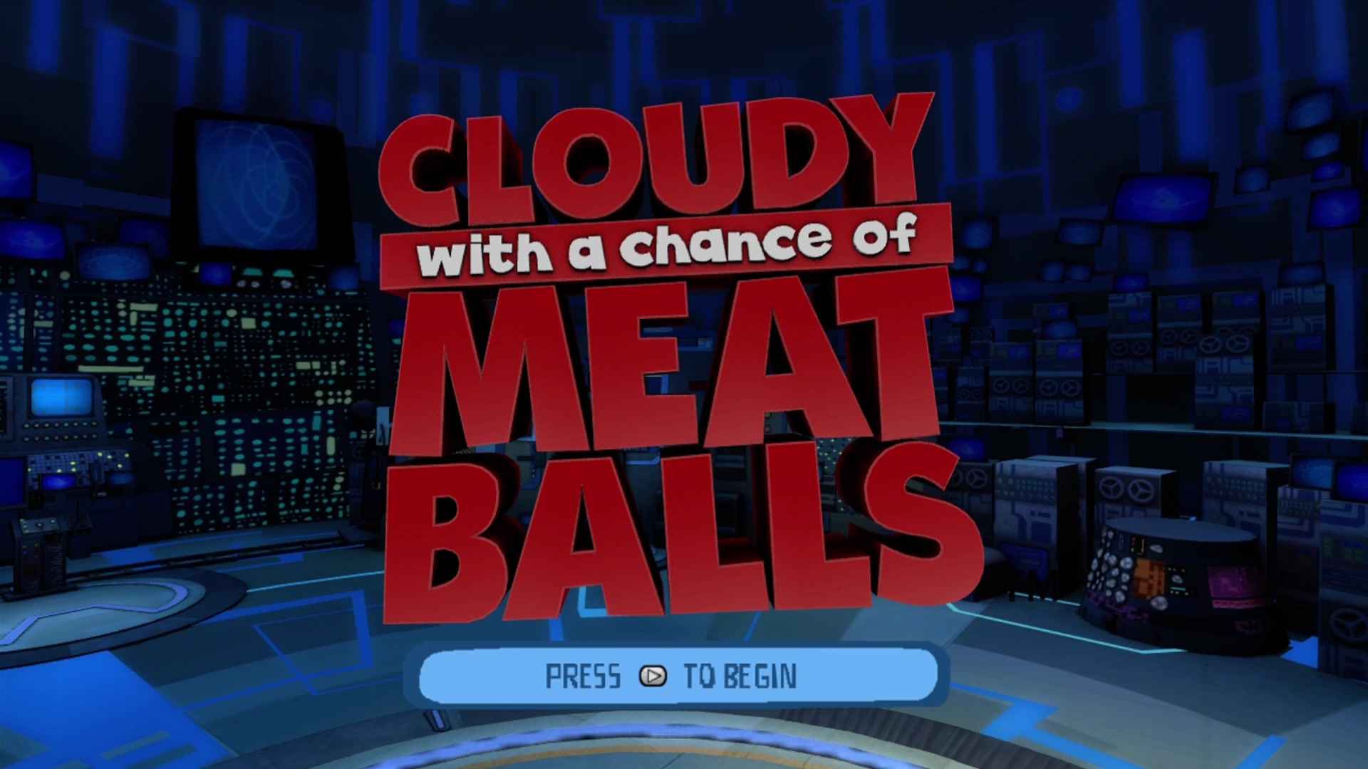 Cloudy with a Chance of Meatballs title screen for Xbox 360